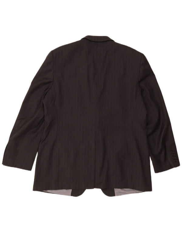 Ted Baker Herre 2-knaps blazerjakke UK 46 3XL Sort nålestribet uld