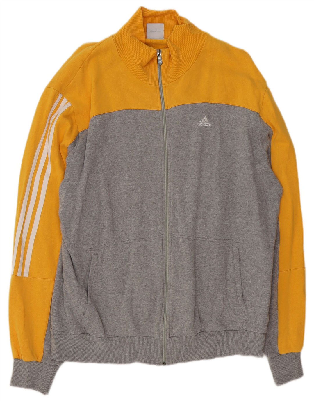 ADIDAS Træningsdragt til mænd Topjakke XL Grå Colourblock Bomuld