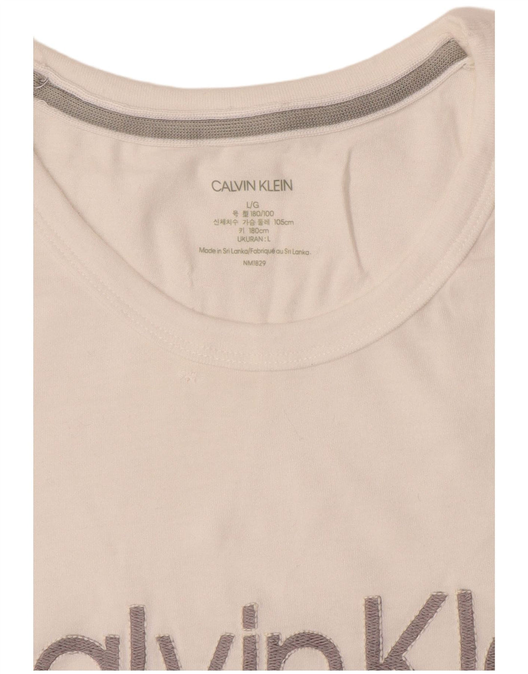 Calvin Klein Herre Grafisk T-Shirt Top Stor Hvid