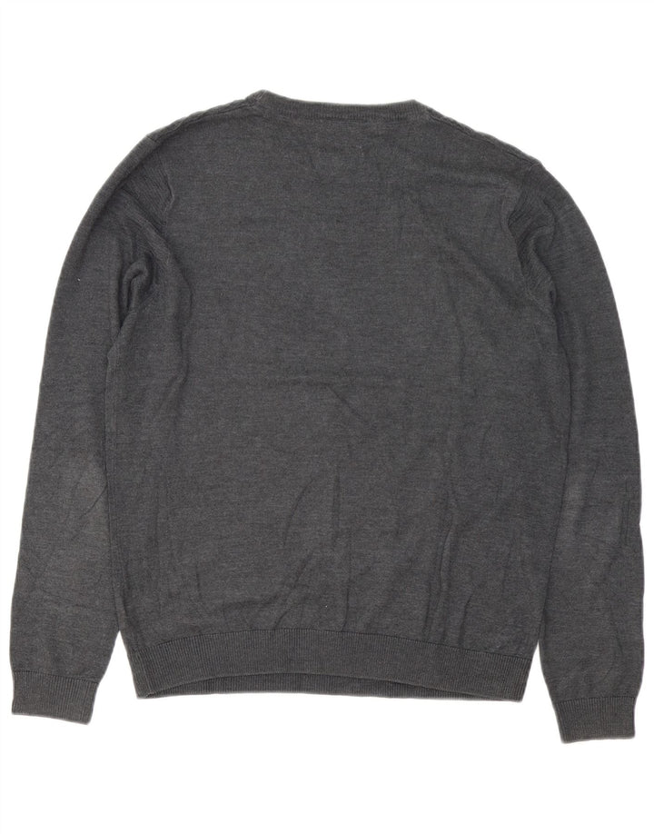 Marks & Spencer Herre sweater med rund hals, mellemgrå bomuld