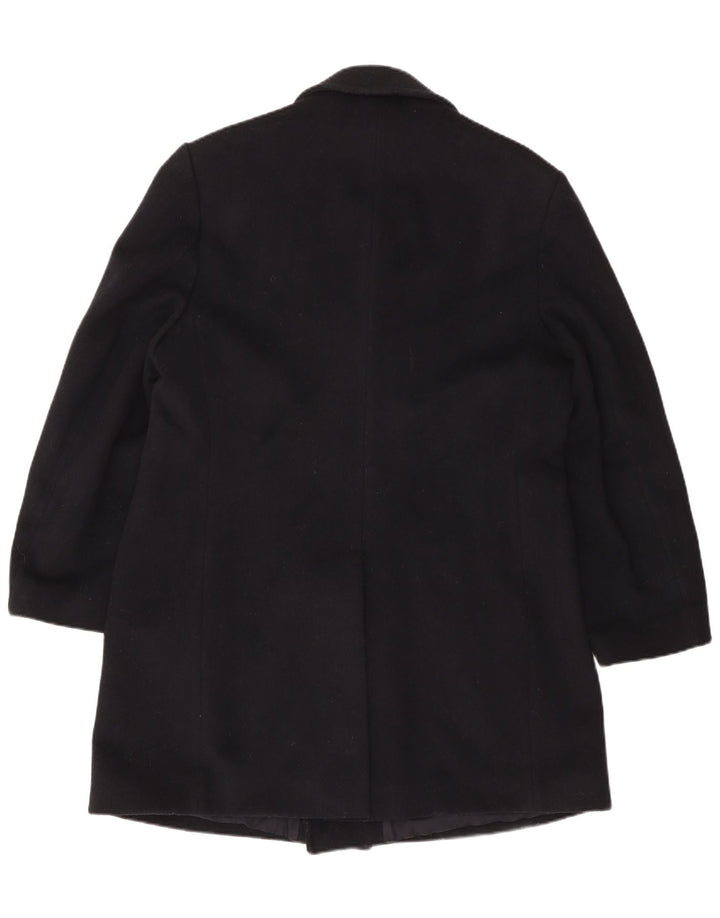 VINTAGE Dobbeltradet frakke til mænd UK 42 XL marineblå uld