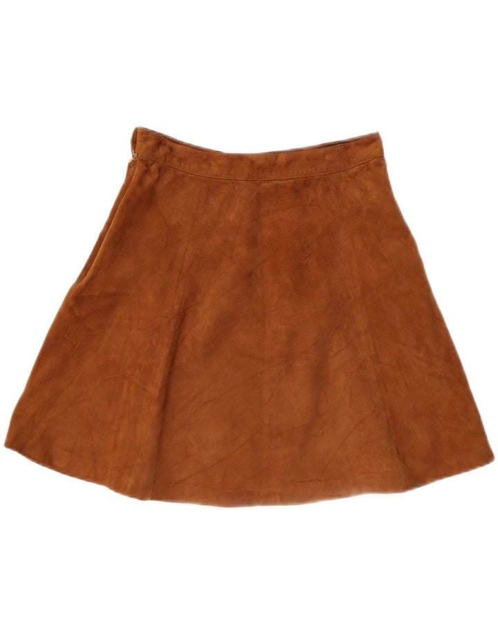 MABRUN Womens Suede A-Line Skirt IT 44 Medium W28 Brown Leather Vintage Mabrun and Second-Hand Mabrun from Messina Hembry 