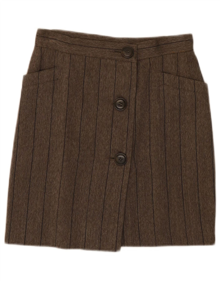 Krizia Dame Mini Nederdel IT 40 Lille W24 Brun Stribet