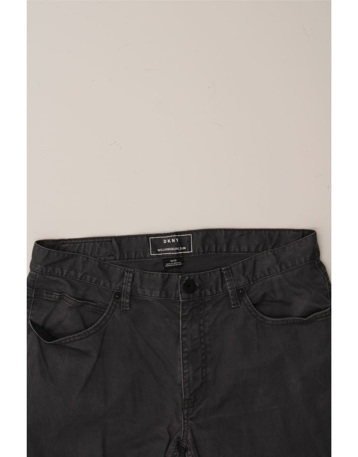 DKNY Mens Slim Casual Trousers W33 L30 Grey Cotton Vintage Dkny and Second-Hand Dkny from Messina Hembry 