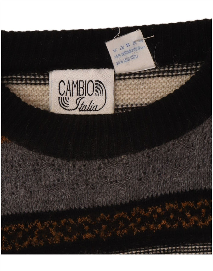 Cambio Herre Crew Neck Jumper Sweater IT 56 2XL Flerfarvet Stribet