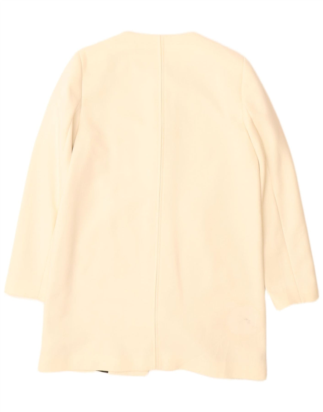Zara Dame Overfrakke UK 16 Large Off White Polyester