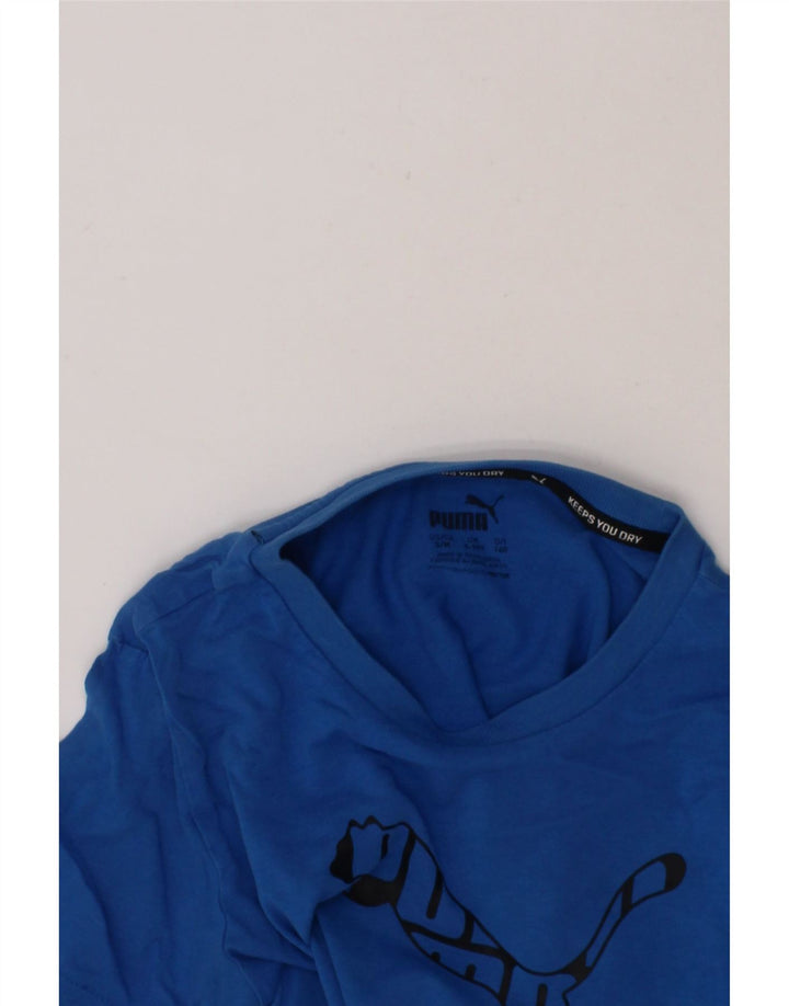 PUMA Boys Graphic T-Shirt Top 9-10 Years Blue Cotton Vintage Puma and Second-Hand Puma from Messina Hembry 