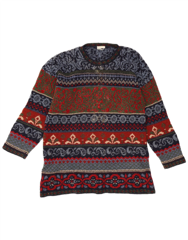 Vintage mænd med rund hals sweater IT 44 Medium Flerfarvet Fair Isle