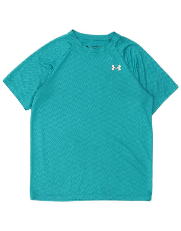 Under Armour Boys T-Shirt Top 13-14 år XL Turkis Geometrisk