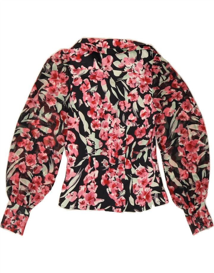 H&M Womens Long Sleeve Shirt Blouse EU 32 2XS Black Floral Polyester Vintage H&M and Second-Hand H&M from Messina Hembry 