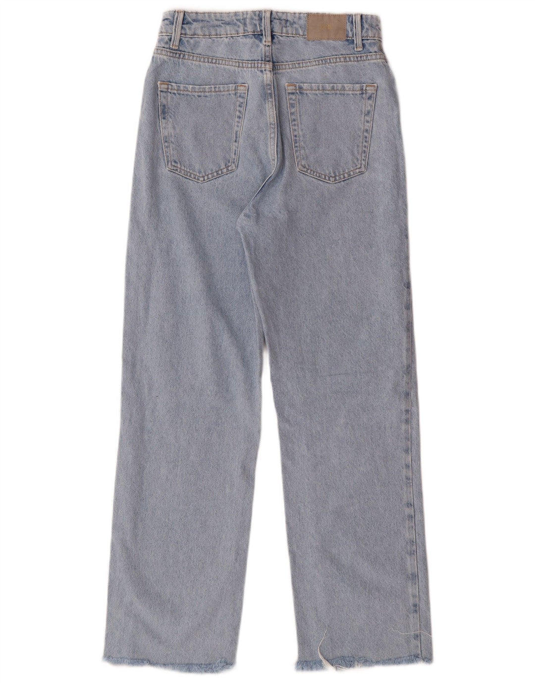Zara Dame Højtaljede Lige Jeans EU 34 2XS W24 L27 Blå Bomuld Klassisk