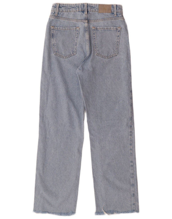 Zara Dame Højtaljede Lige Jeans EU 34 2XS W24 L27 Blå Bomuld Klassisk