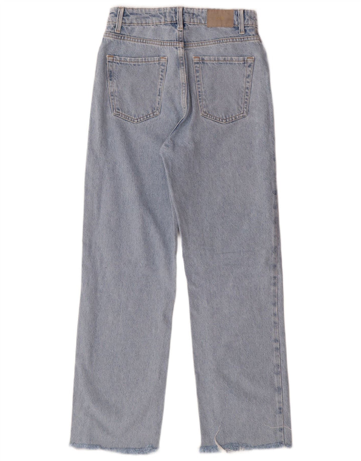 Zara Dame Højtaljede Lige Jeans EU 34 2XS W24 L27 Blå Bomuld Klassisk