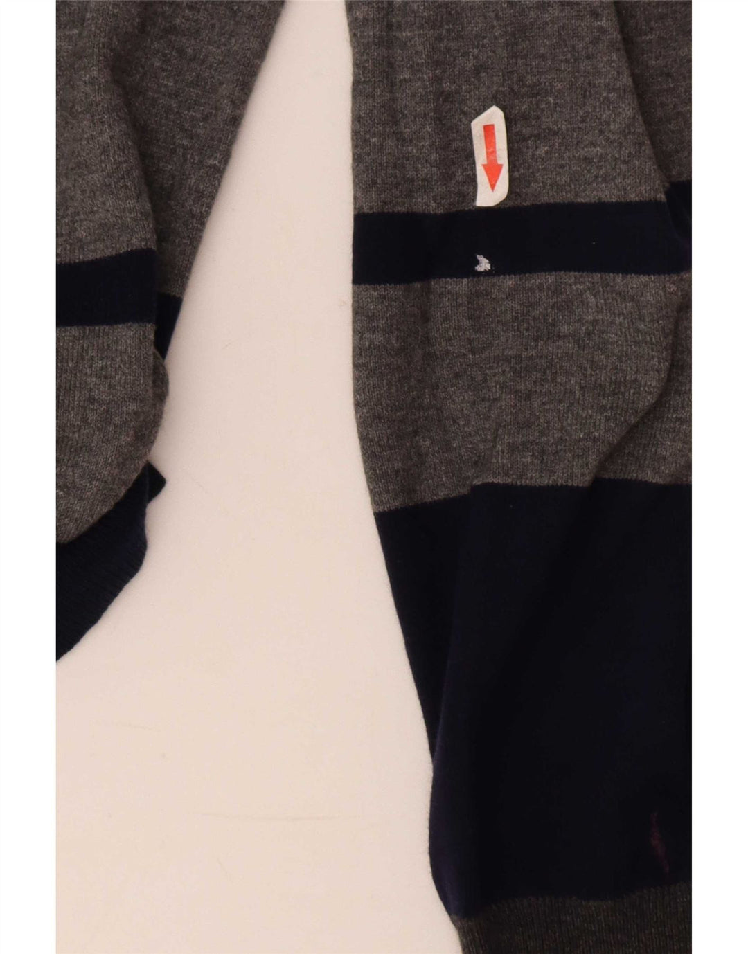 Sun68 Herre rund hals sweater stor grå stribet uld