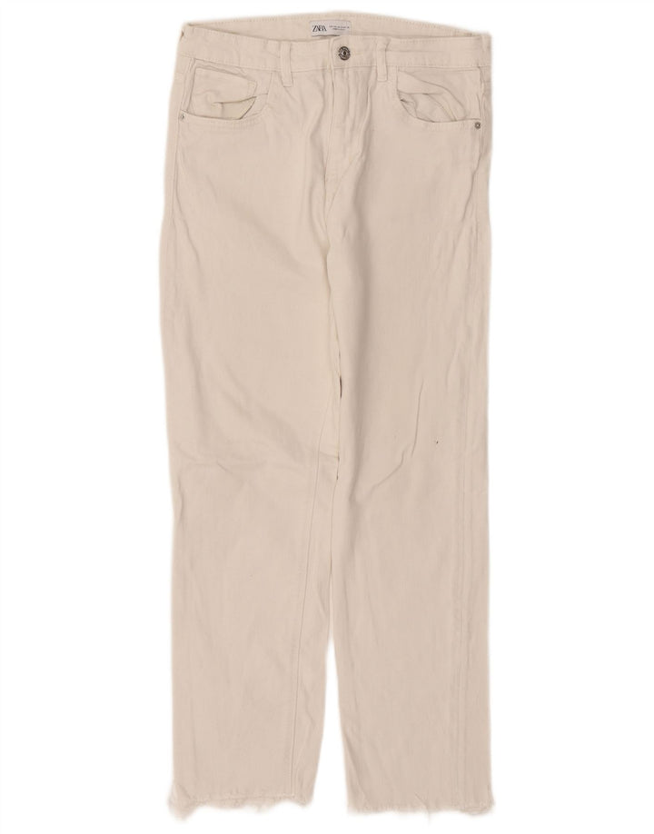 Zara Dame Straight Jeans EU 40 Medium W30 L27 Hvid