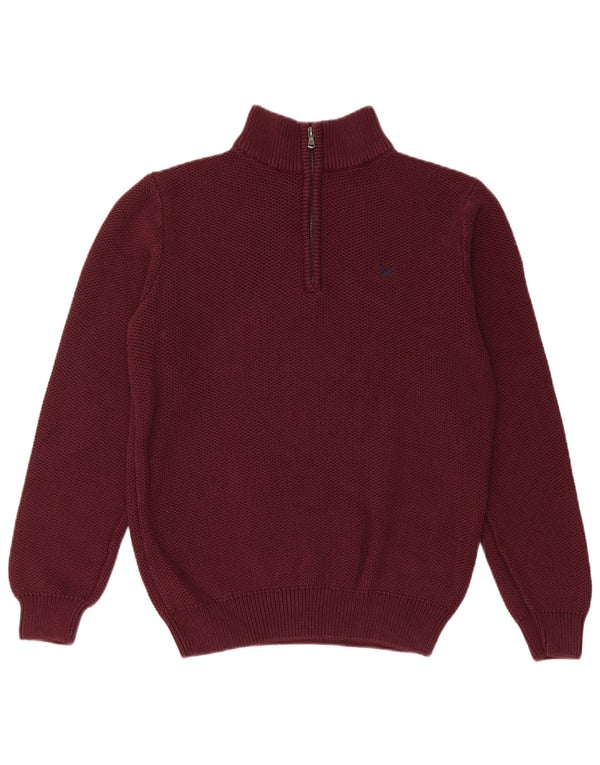Besætningstøj Herre Zip Neck Jumper Sweater Medium Burgundy Bomuld