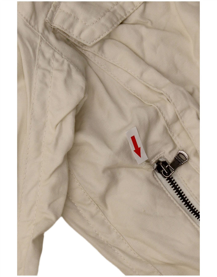 Calvin Klein Jeans Dame Utility Jacket UK 16 Large Off White Bomuld