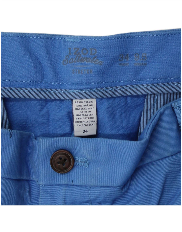 IZOD Saltvand Chino-shorts til mænd W34 Stor blå plettet bomuld