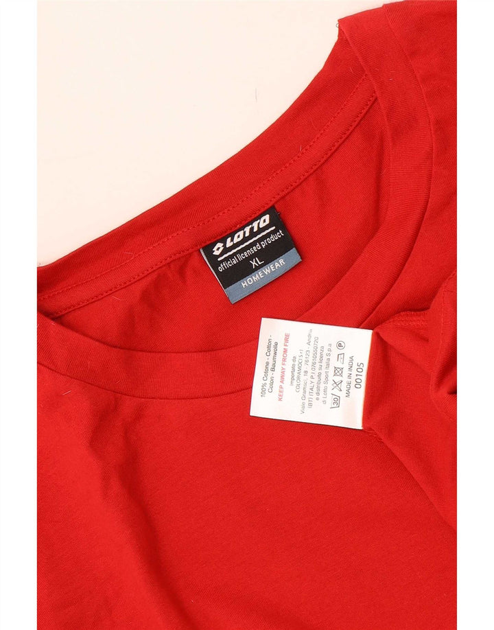 Lotto Herre T-Shirt Top XL Rød Bomuld