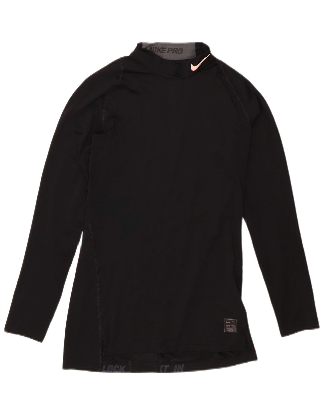 Nike Compression Top Langærmet UK 10 Small Black Polyester