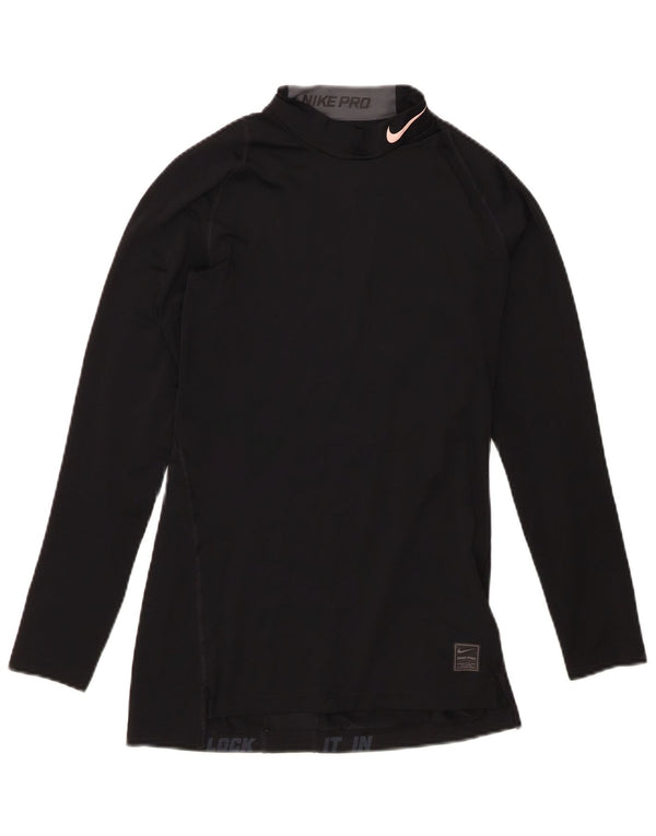 Nike Compression Top Langærmet UK 10 Small Black Polyester