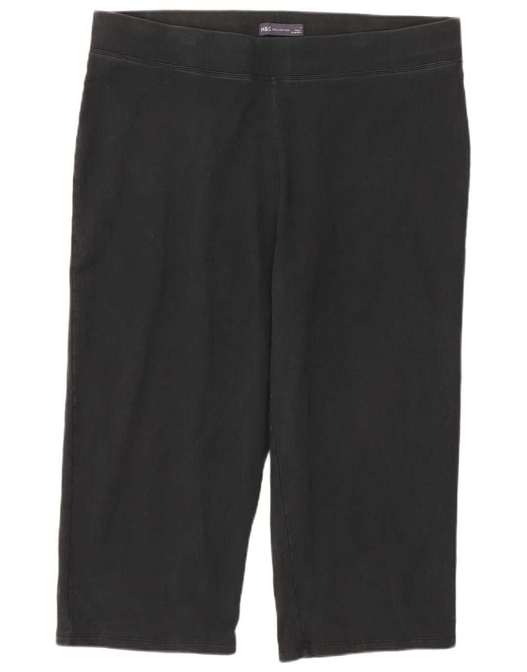 Marks & Spencer Dame Capri Leggings UK 18 XL Sort Bomuld