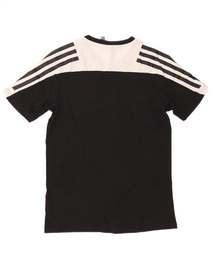 Adidas Herre T-Shirt Top Lille Sort Colourblock Bomuld