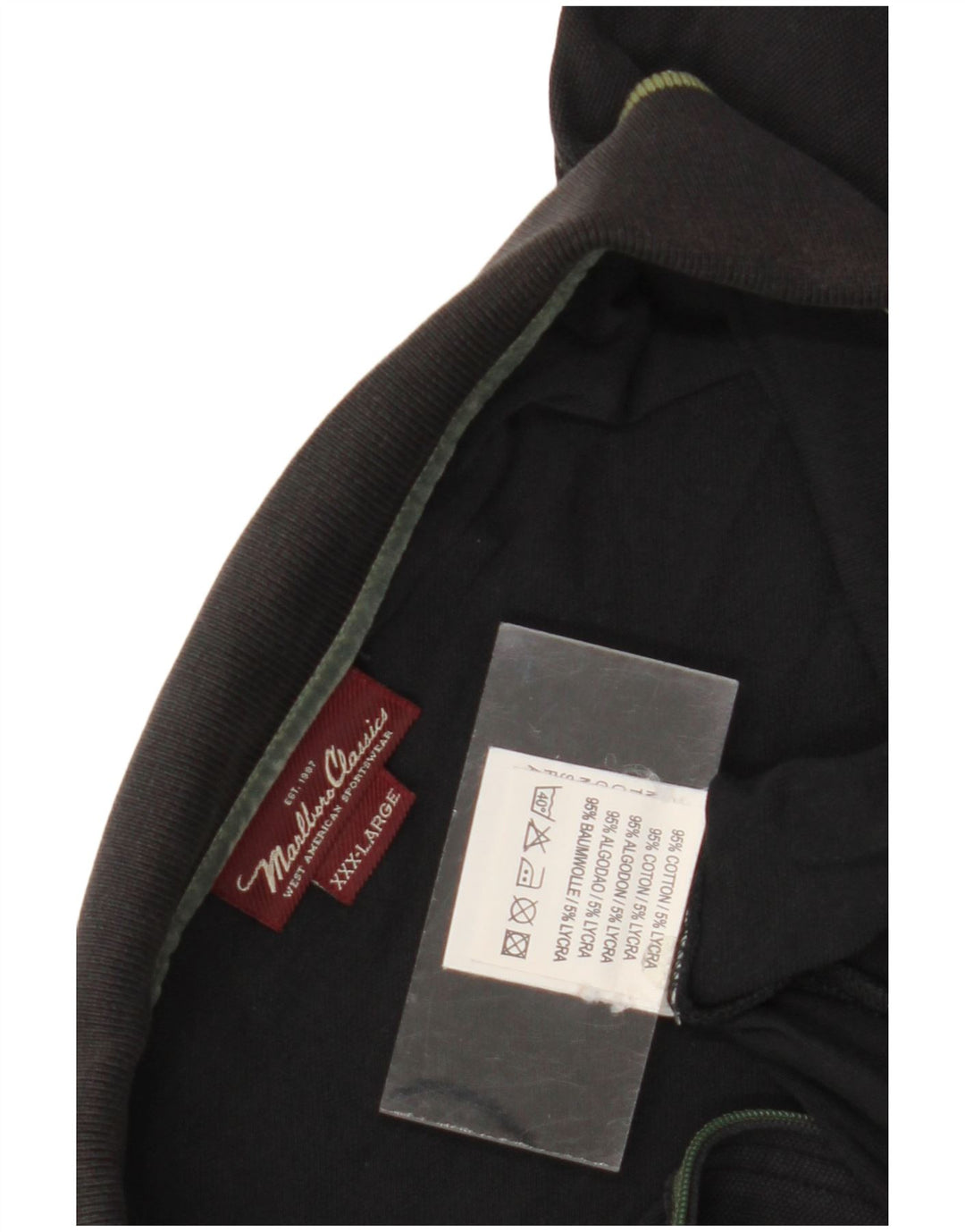 Marlboro Classics Polo Shirt til mænd 3XL Sort Bomuld