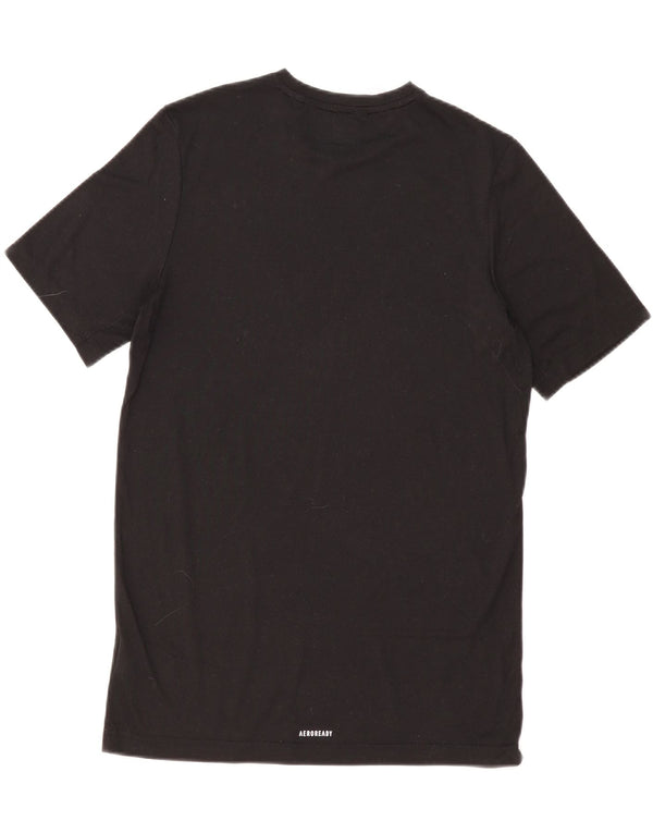 Adidas Boys Aeroready Grafisk T-Shirt Top 15-16 År Sort Polyester