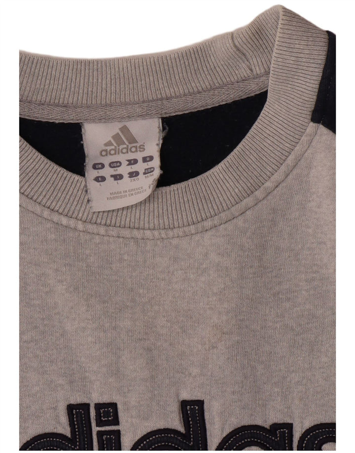 Adidas grafisk sweatshirt til mænd, stor grå farveblok
