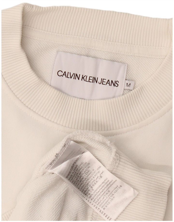 Calvin Klein Jeans 3/4 ærmet sweatshirt til kvinder UK 14 Medium White