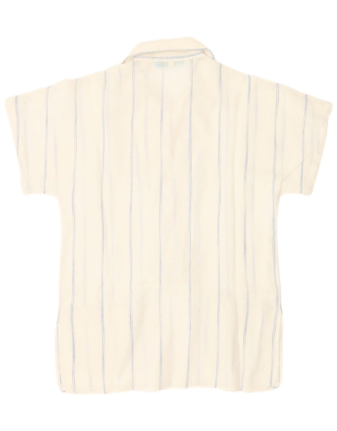 Cacharel Dame Kortærmet Pullover Shirt UK 12 Medium White Pinstripe