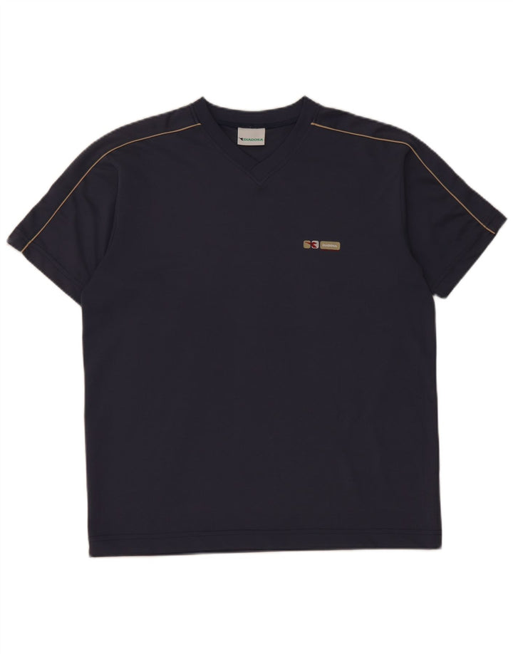 Diadora Herre T-Shirt Top Medium Marineblå Polyester