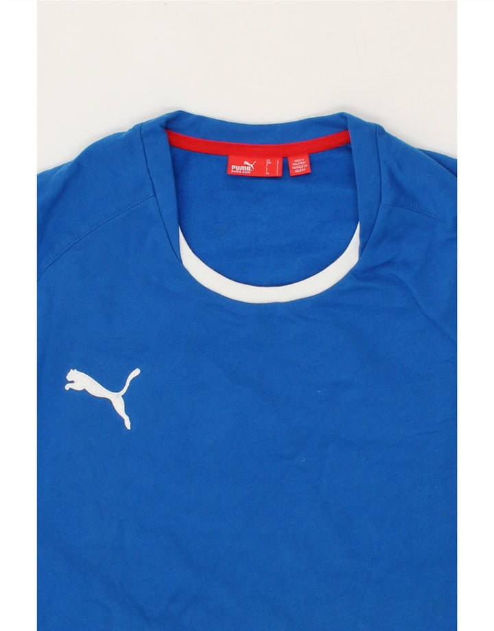 PUMA Mens Top Long Sleeve Large Blue Colourblock Cotton Vintage Puma and Second-Hand Puma from Messina Hembry 