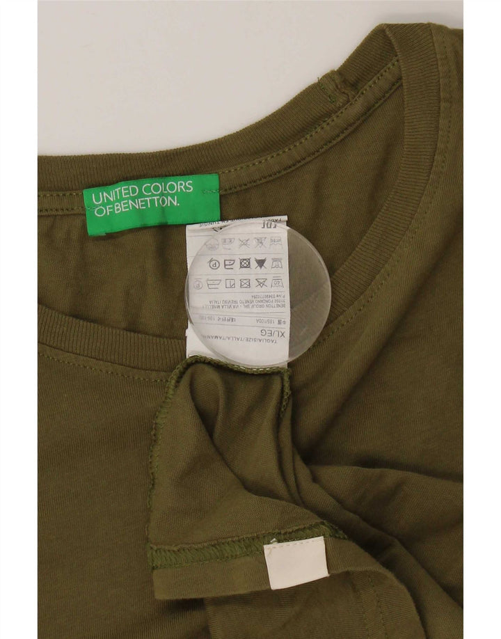 Benetton Herre T-Shirt Top XL Khaki Bomuld