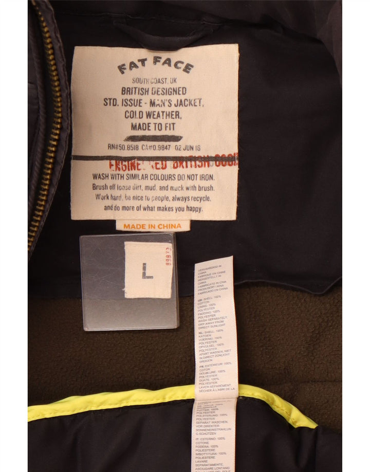 Fat Face Herre Polstret Jakke UK 40 Stor Sort Bomuld