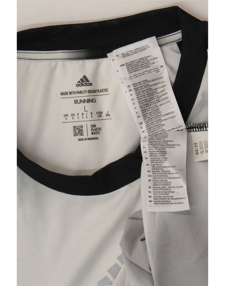 Adidas Herre T-Shirt Top Large Black Tie Dye Polyester