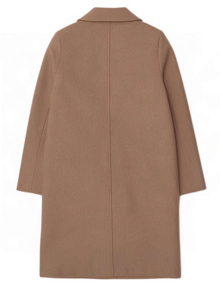 Zara Womens Open Overcoat UK 16 Large Beige Polyester