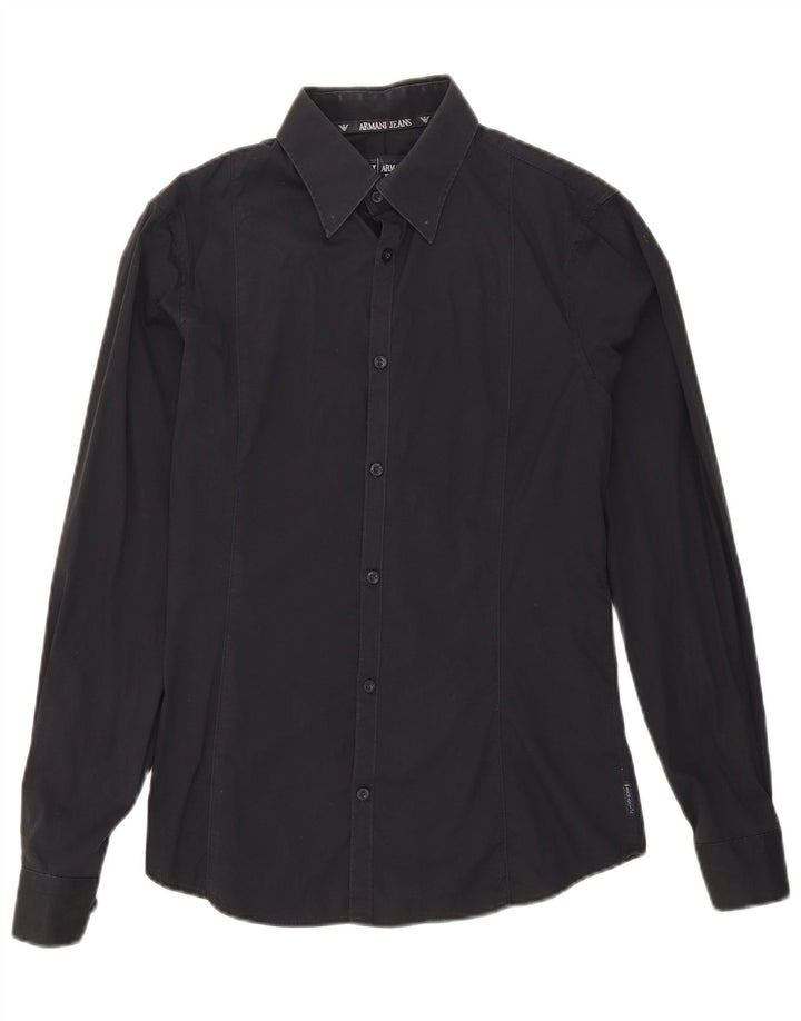Armani Jeans Herreskjorte Medium Navyblå Bomuld