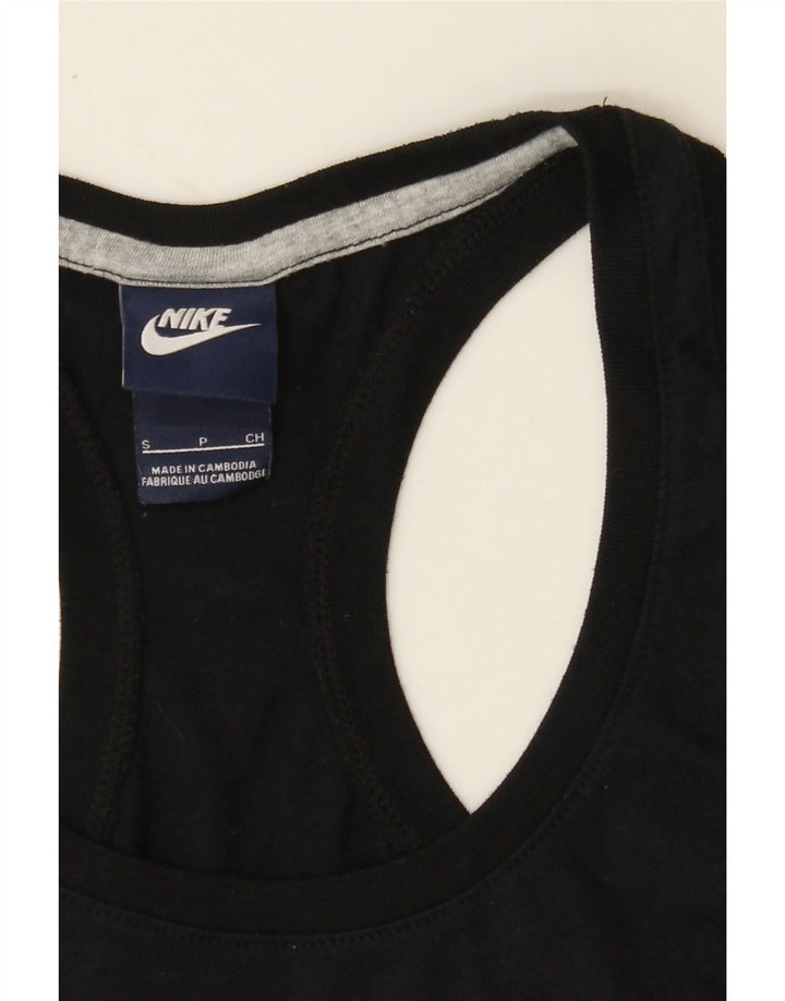 NIKE Womens Graphic Vest Top UK 10 Small Black Vintage Nike and Second-Hand Nike from Messina Hembry 