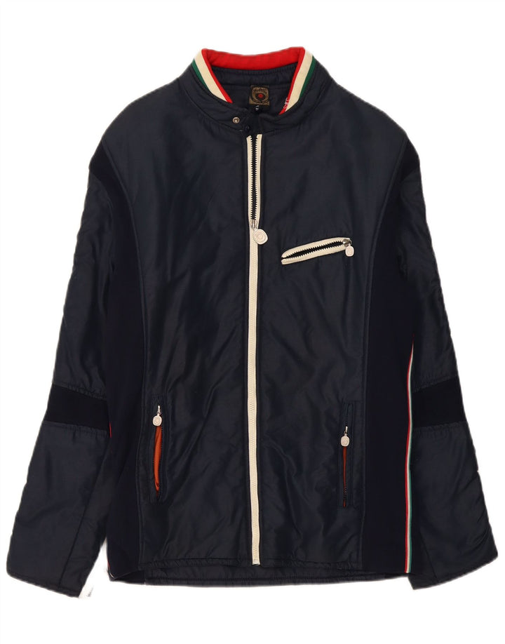 MCROSS Racerjakke til mænd UK 38 Medium Navy Blue Colourblock