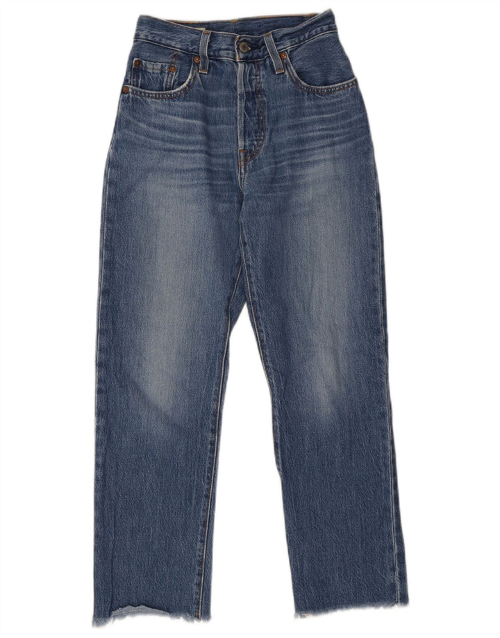 Levi's Dame 501 Straight Jeans W24 L26 Blå Bomuld