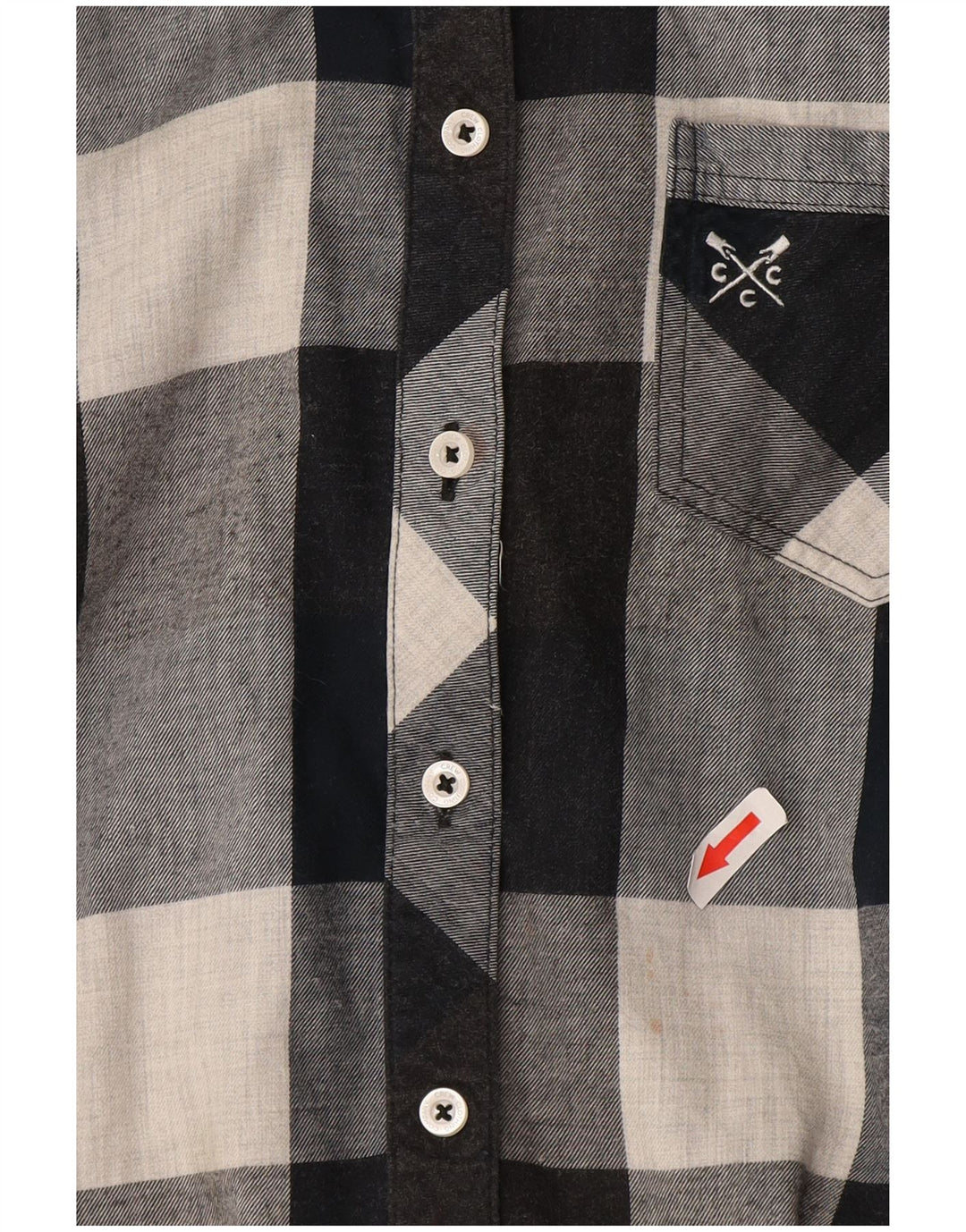 Crew Clothing Dame Oversized Flanell Shirt UK 8 Small Navy Blue Check