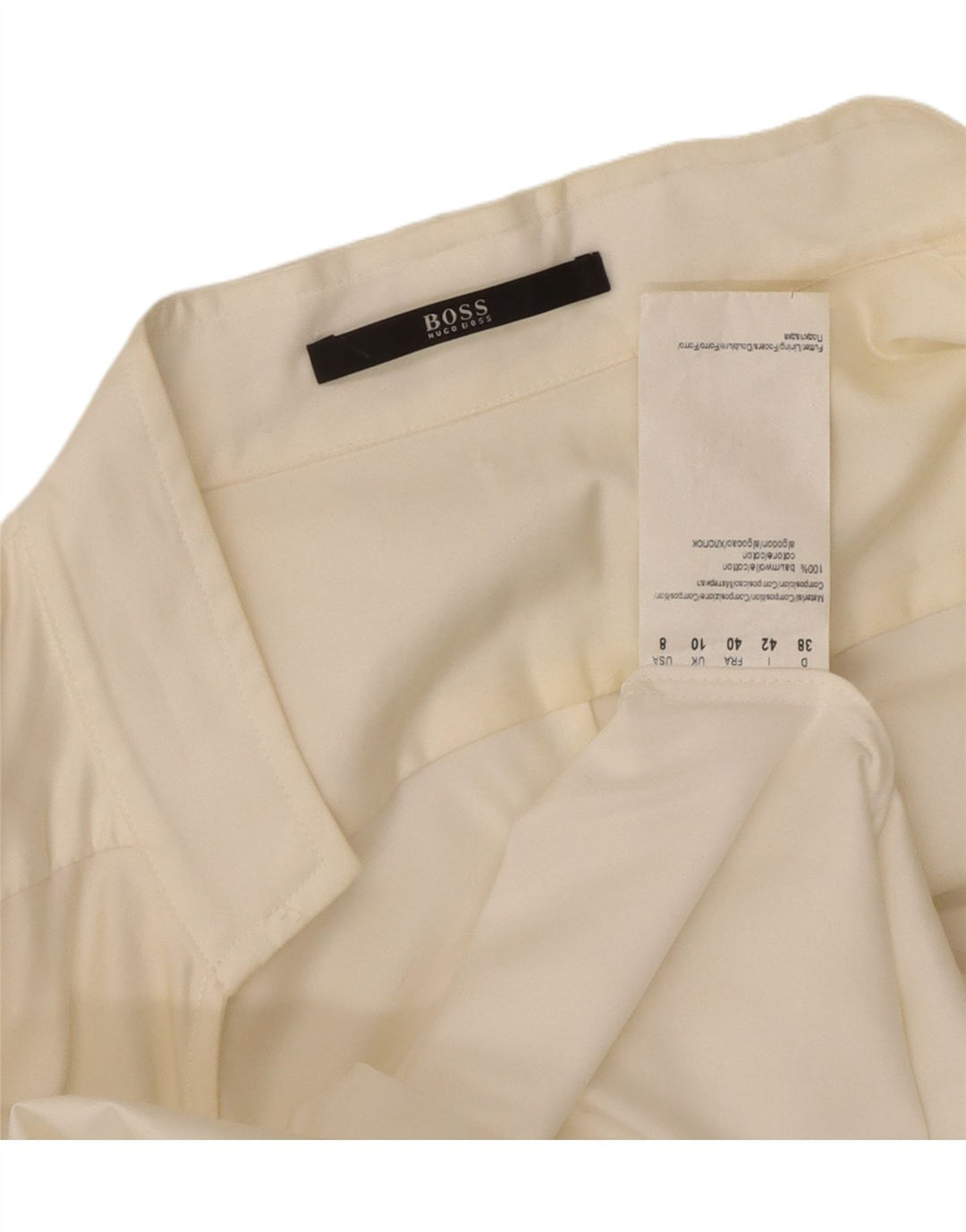 Hugo Boss skjortebluse til kvinder UK 10 Lille hvid bomuld