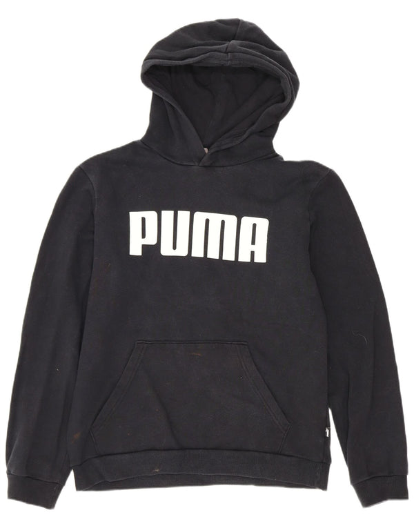 Puma drenge grafisk hættetrøje 13-14 år sort bomuld Sports