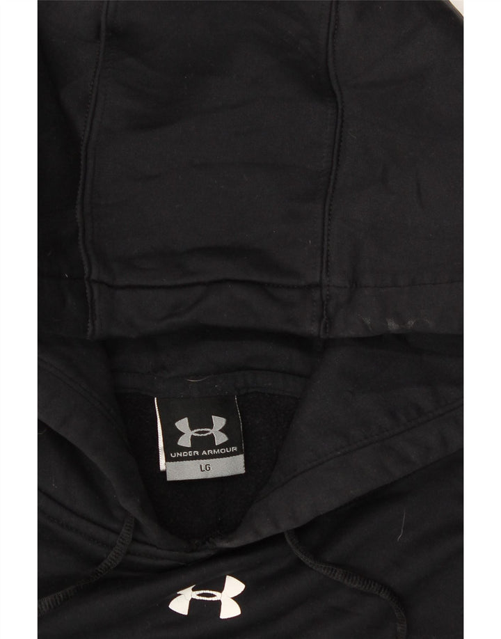 UNDER ARMOUR Mens Graphic Hoodie Jumper Large Black Polyester Vintage Under Armour and Second-Hand Under Armour from Messina Hembry 