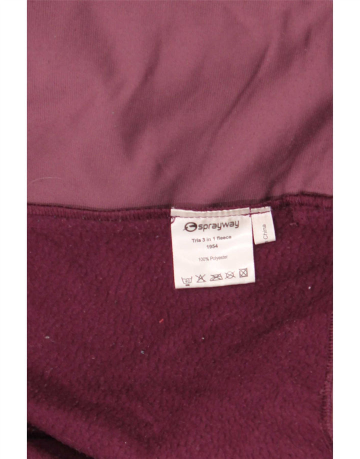 Sprayway Dame Hooded Windbreaker Jacket UK 14 Large Maroon Polyester