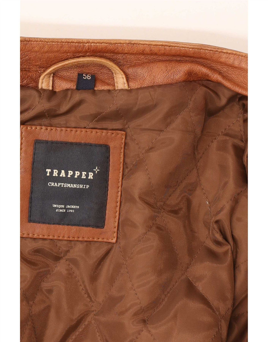 Trapper Herre Læderjakke IT 56 3XL Brun Læder