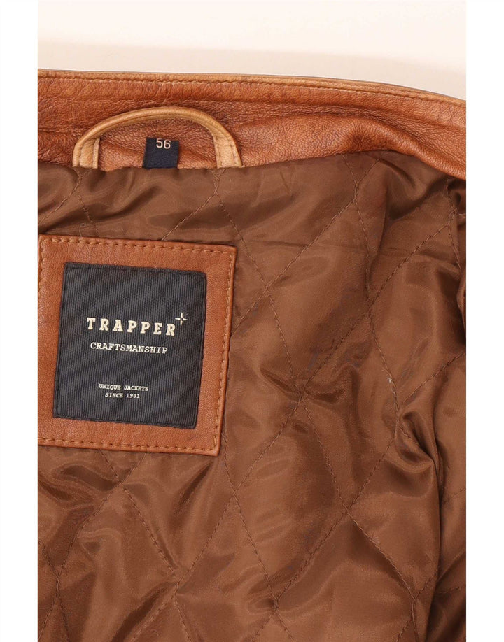 Trapper Herre Læderjakke IT 56 3XL Brun Læder