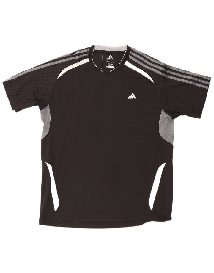 Adidas Herre Climacool T-Shirt Top Stor Sort Colourblock